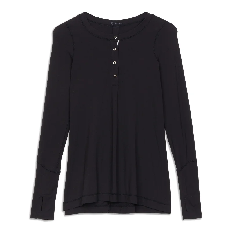 Women's Stylish Long Sleeve Shirt for Women -Ride On Henley Long Sleeve Shirt - Resale Women's Stylish Long Sleeve Shirt for Women -Ride On Henley Long Sleeve Shirt - Resale