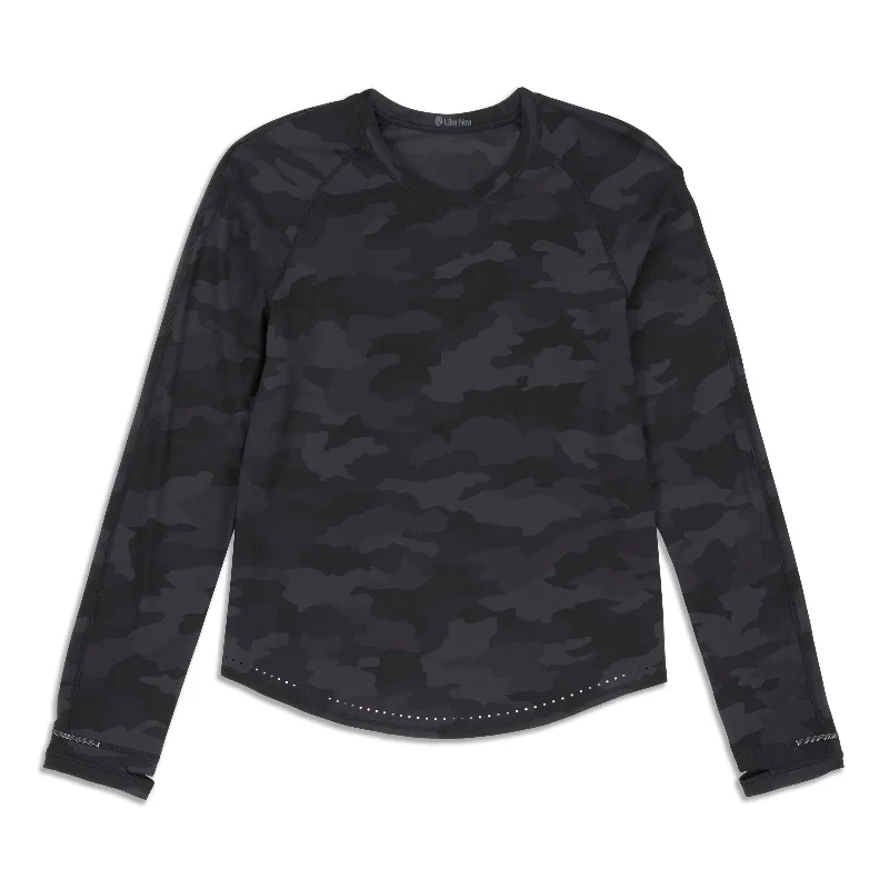 Women's Soft Touch V-neck Long Sleeve Shirt -Rise And Run Long Sleeve - Resale
