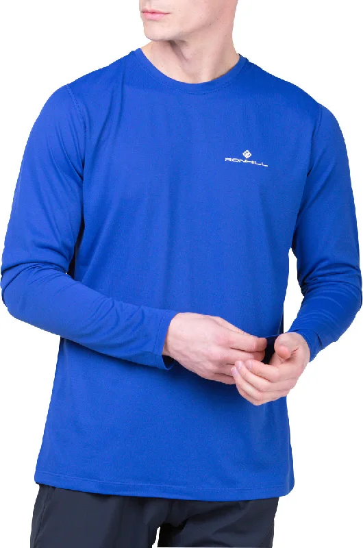 Women's Soft Long Sleeve T-shirt -Ronhill Core Long Sleeve Mens Running Top - Blue