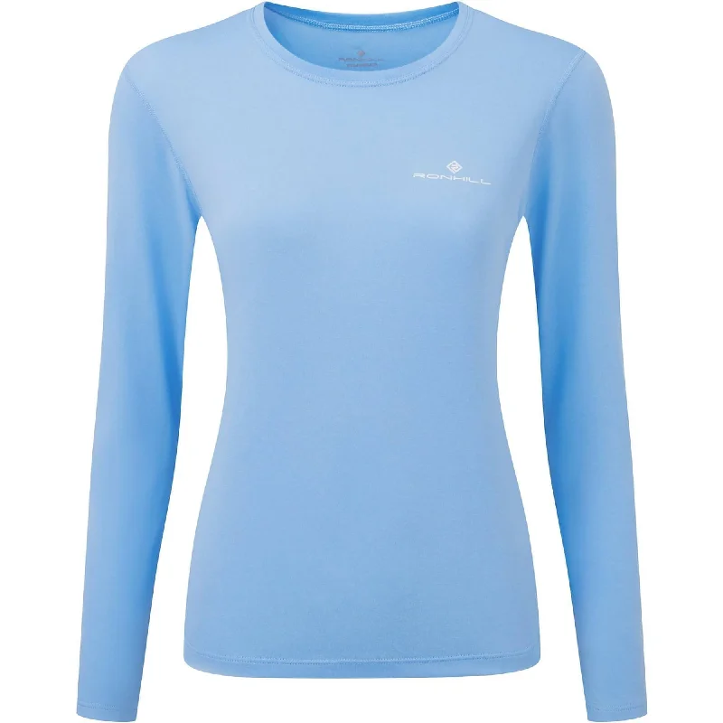 Women's Long Sleeve Tee for Gym -Ronhill Core Long Sleeve Womens Running Top - Blue