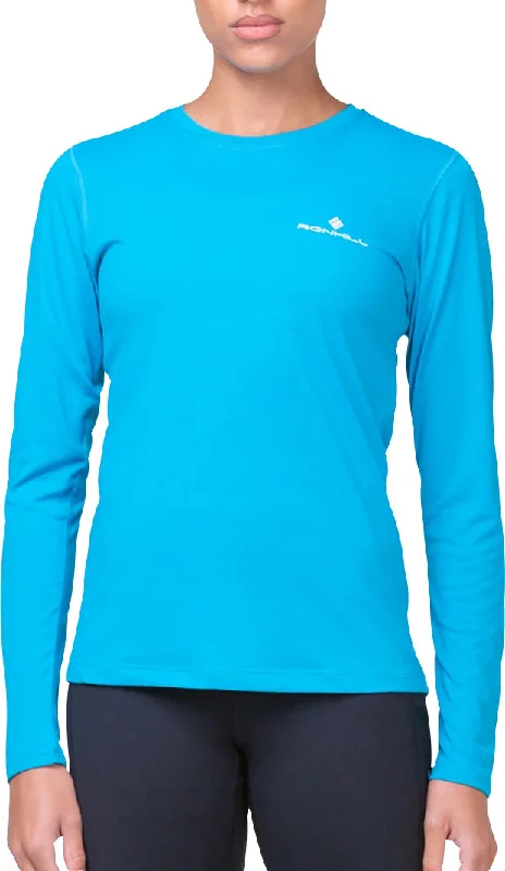Women's Classic Fit Long Sleeve T-shirt -Ronhill Core Long Sleeve Womens Running Top - Blue Women's Classic Fit Long Sleeve T-shirt -Ronhill Core Long Sleeve Womens Running Top - Blue