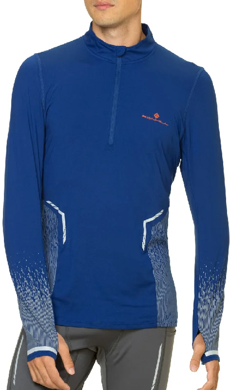 Women's Fun Graphic Long Sleeve T-shirt -Ronhill Tech Reflect Half Zip Long Sleeve Mens Running Top - Blue Women's Fun Graphic Long Sleeve T-shirt -Ronhill Tech Reflect Half Zip Long Sleeve Mens Running Top - Blue