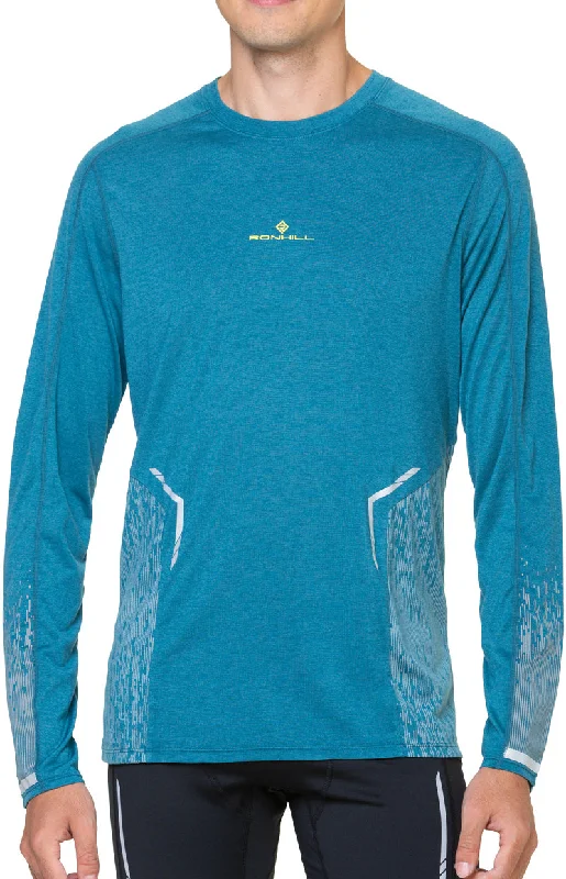 Women's Fashionable Long Sleeve Shirt for Office -Ronhill Tech Reflect Long Sleeve Mens Running Top - Blue Women's Fashionable Long Sleeve Shirt for Office -Ronhill Tech Reflect Long Sleeve Mens Running Top - Blue