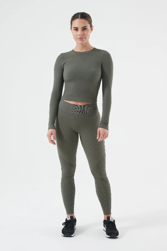 Women's Relaxed Long Sleeve T-shirt with Textured Print -Rosalind Long Sleeve