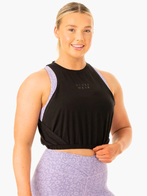 Women's Ribbed Camisoles -Rotation Tank - Black