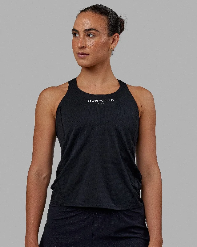 Women's Loose Camisoles -RUN–CLUB Performance Tank - Black-White