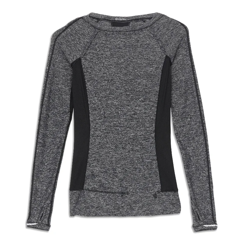 Women's Stylish Long Sleeve T-shirt with Sleeve Details -Run Full Tilt Long Sleeve Shirt - Resale