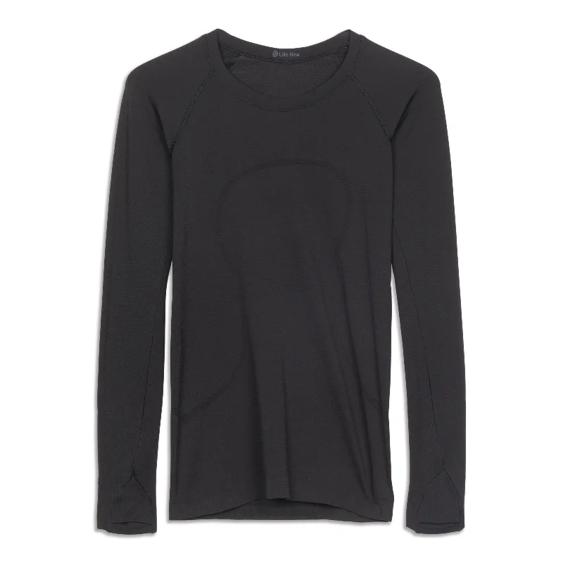Women's Warm Long Sleeve T-shirt for Fall -Run Swiftly Tech Long Sleeve Shirt - Resale