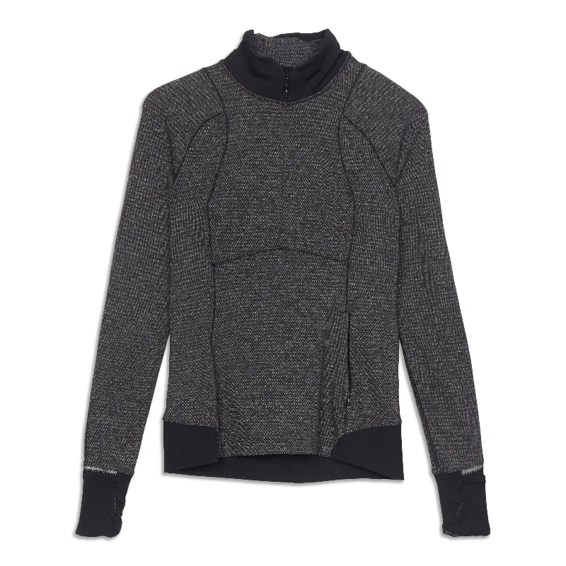Women's Best Long Sleeve T-shirt -Runderful Half Zip Long Sleeve Shirt - Resale