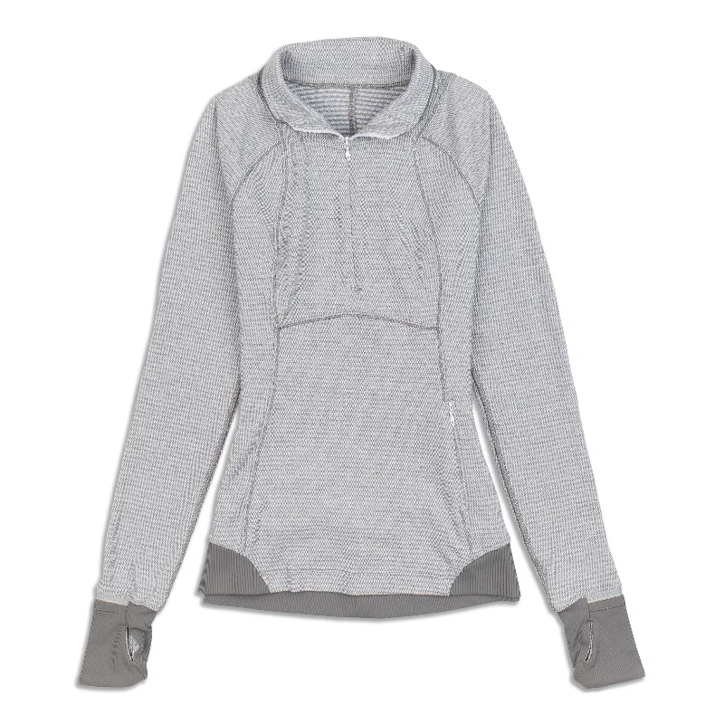 Women's Comfortable Everyday Long Sleeve T-shirt -Runderful Half Zip Long Sleeve Shirt - Resale