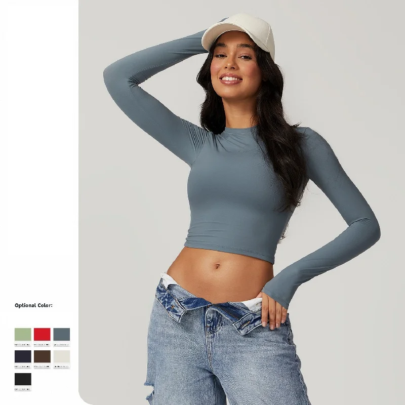 Women's Long Sleeve Shirt for Work -Running sports fitness long sleeve top 8743