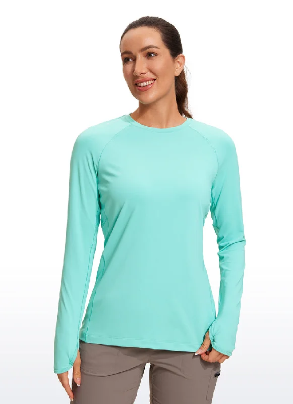 Women's V-neck Long Sleeve T-shirt for Casual Wear -UPF 50+ Sun Protection Long Sleeve Thumbholes Women's V-neck Long Sleeve T-shirt for Casual Wear -UPF 50+ Sun Protection Long Sleeve Thumbholes