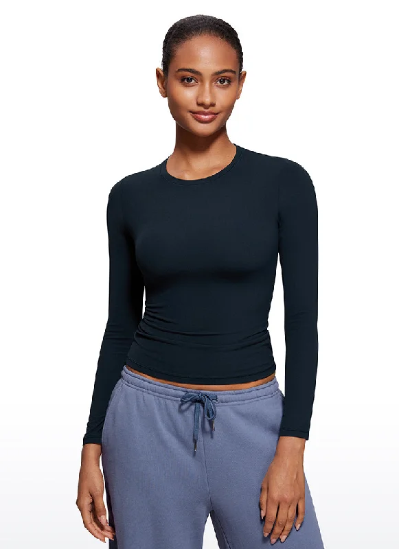 Women's Graphic Long Sleeve T-shirt for Casual Wear -Crew Neck Tight Fitted Long Sleeve Shirts