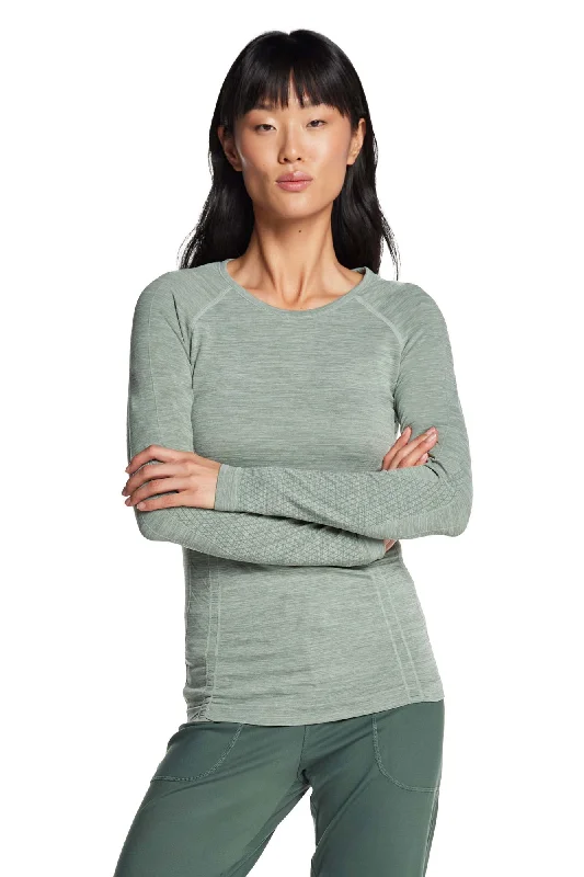 Women's Long Sleeve T-shirt with Cuffs -Second Skin Seamless Long Sleeve Top