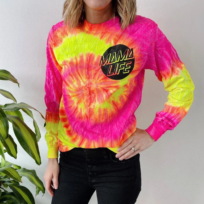 Women's Ribbed Long Sleeve Shirt -Skater Mama • Fluorescent Long Sleeve