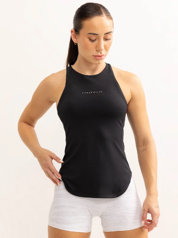 Women's Tank Tops for Fitness and Fun -Soft Tech Slim Fit Tank - Black