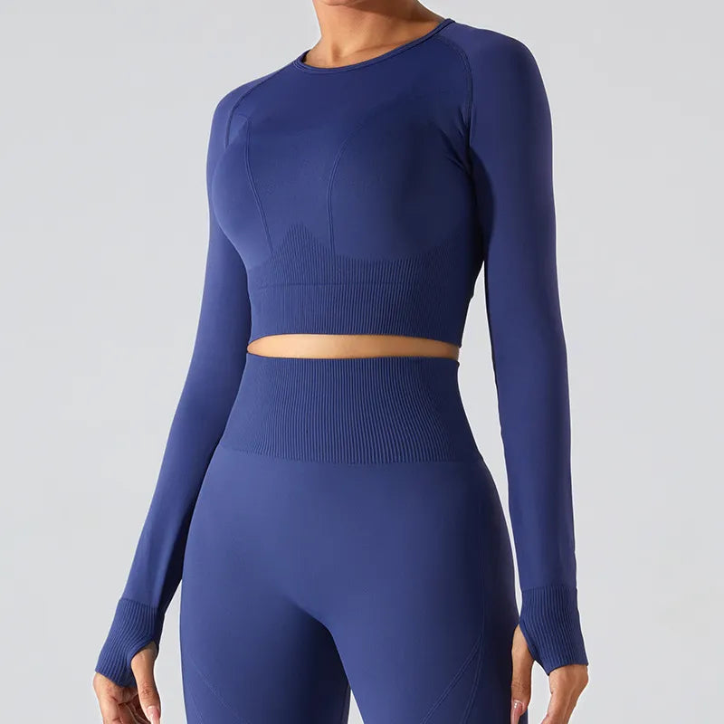 Women's Long Sleeve T-shirt for Relaxed Fit -SPARK Seamless Long Sleeve Crop Top YJ0167 Women's Long Sleeve T-shirt for Relaxed Fit -SPARK Seamless Long Sleeve Crop Top YJ0167