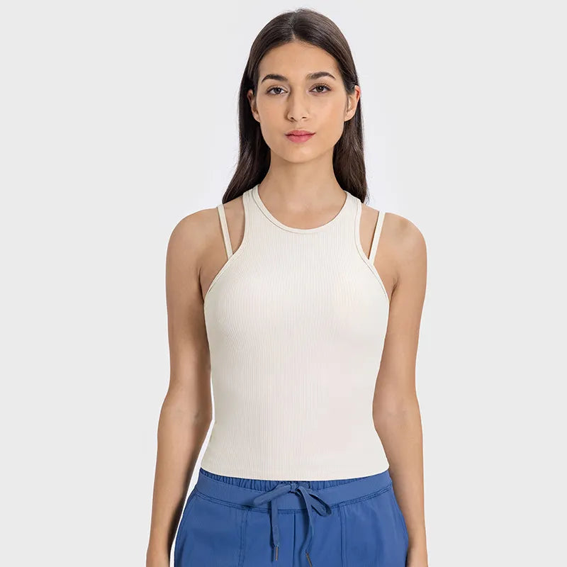 Women's Everyday Camis for Effortless Style -SPARK Summer Ribbed Tank Top DQ080