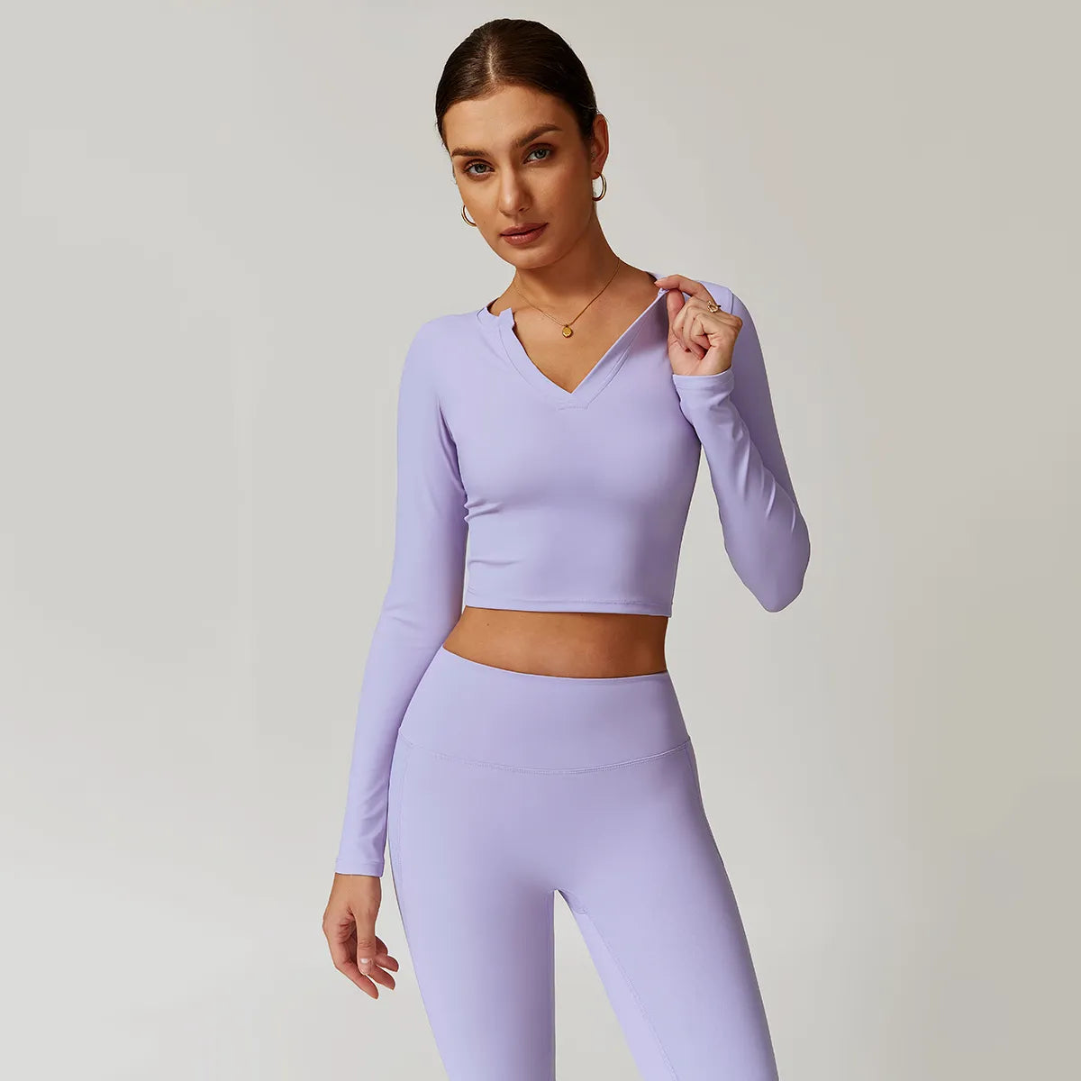 Women's Comfortable V-neck Long Sleeve T-shirt -SPARK V Neck Long Sleeve Yoga Top ZC8900 Women's Comfortable V-neck Long Sleeve T-shirt -SPARK V Neck Long Sleeve Yoga Top ZC8900