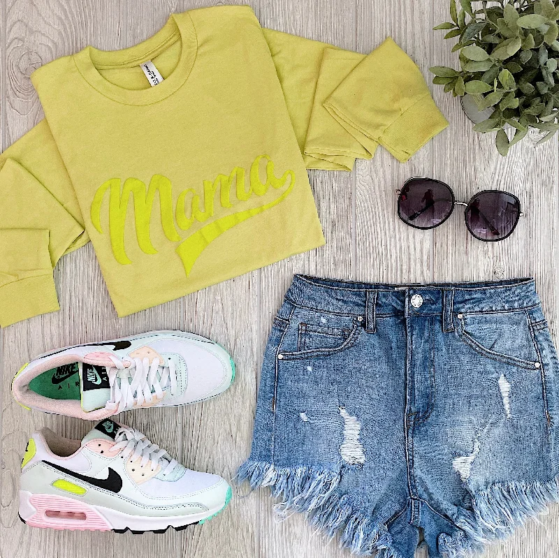 Women's Casual Long Sleeve Shirt -Sporty Mama • Neon Tonal Long Sleeve