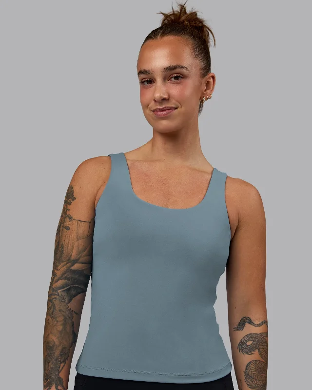 Women's Tank Tops for Summer Days -Staple Active Shelf Bra Tank - Elemental Blue