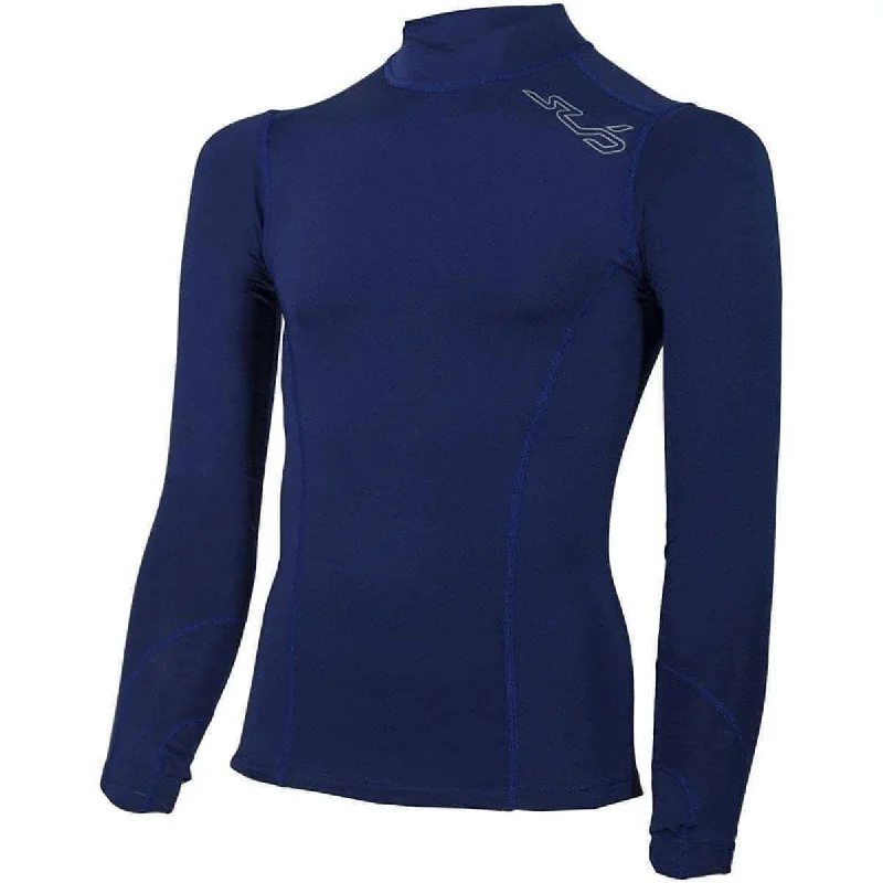 Women's Cool Long Sleeve T-shirt -Sub Sports Cold Fitted Thermal Long Sleeve Mock Junior Running Top - Navy Women's Cool Long Sleeve T-shirt -Sub Sports Cold Fitted Thermal Long Sleeve Mock Junior Running Top - Navy