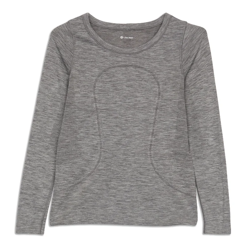 Women's Long Sleeve T-shirt with Feminine Touch -Swiftly Breeze Long Sleeve Shirt - Resale Women's Long Sleeve T-shirt with Feminine Touch -Swiftly Breeze Long Sleeve Shirt - Resale