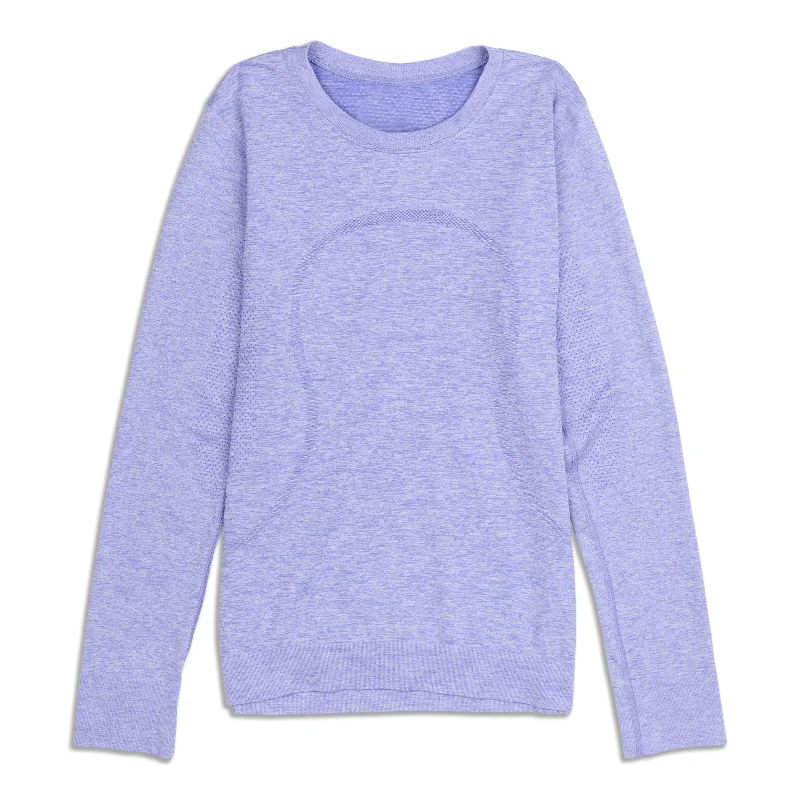 Women's Simple V-neck Long Sleeve Tee for Day Wear -Swiftly Relaxed Long Sleeve