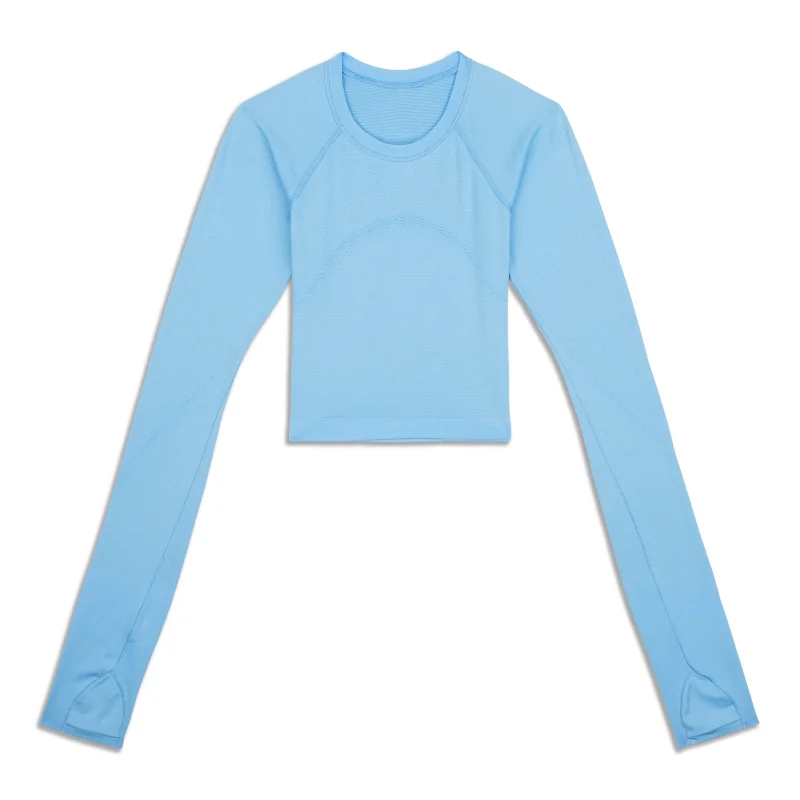 Women's Comfy Long Sleeve T-shirt for Lounge Wear -Swiftly Tech Cropped Long Sleeve 2.0 - Resale Women's Comfy Long Sleeve T-shirt for Lounge Wear -Swiftly Tech Cropped Long Sleeve 2.0 - Resale