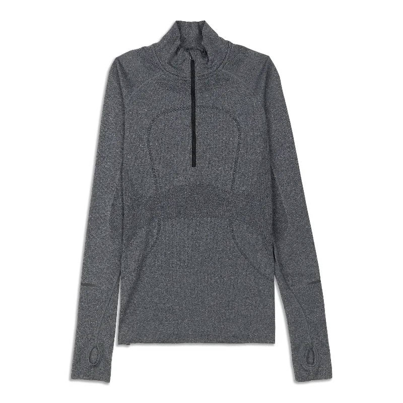 Women's Loose Long Sleeve T-shirt -Swiftly Tech Half Zip Long Sleeve Shirt - Resale