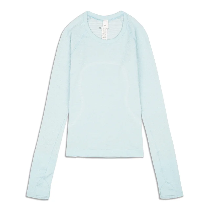 Women's Stylish Long Sleeve T-shirt with Sleeve Details -Swiftly Tech Long Sleeve 2.0 - Resale