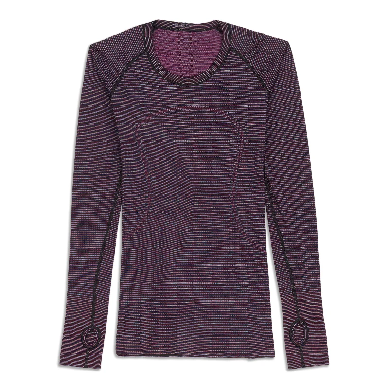 Women's Warm Long Sleeve Shirt for Layering -Swiftly Tech Long Sleeve Shirt - Resale Women's Warm Long Sleeve Shirt for Layering -Swiftly Tech Long Sleeve Shirt - Resale
