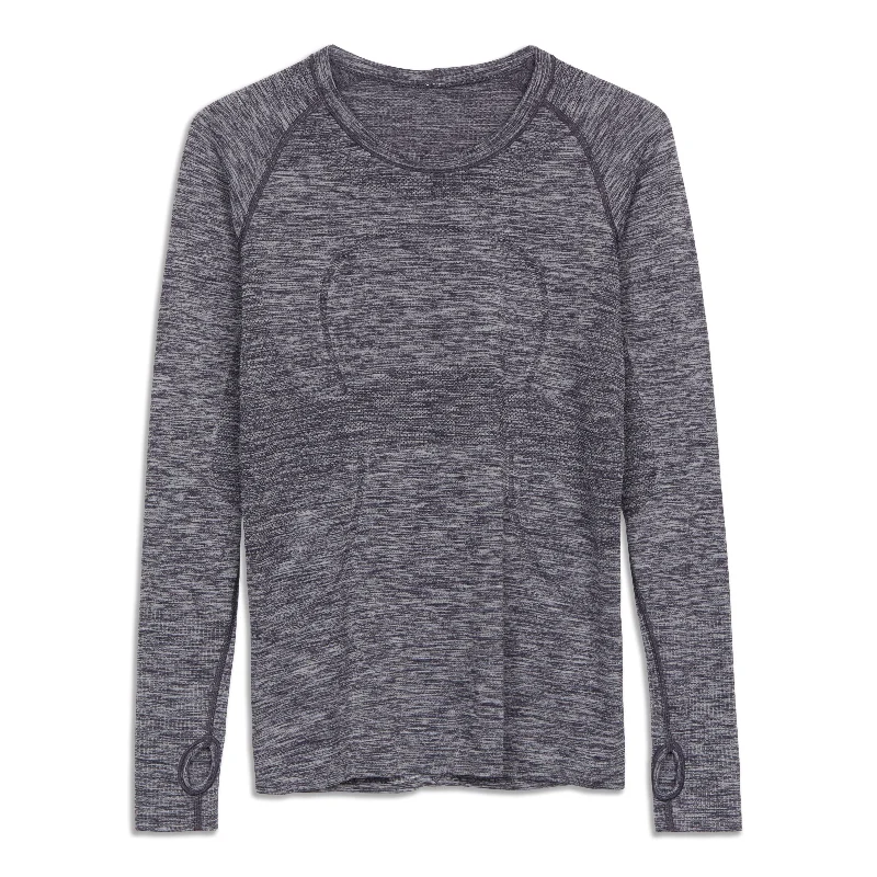 Women's Textured Long Sleeve Shirt for All-day Comfort -Swiftly Tech Long Sleeve Shirt - Resale Women's Textured Long Sleeve Shirt for All-day Comfort -Swiftly Tech Long Sleeve Shirt - Resale