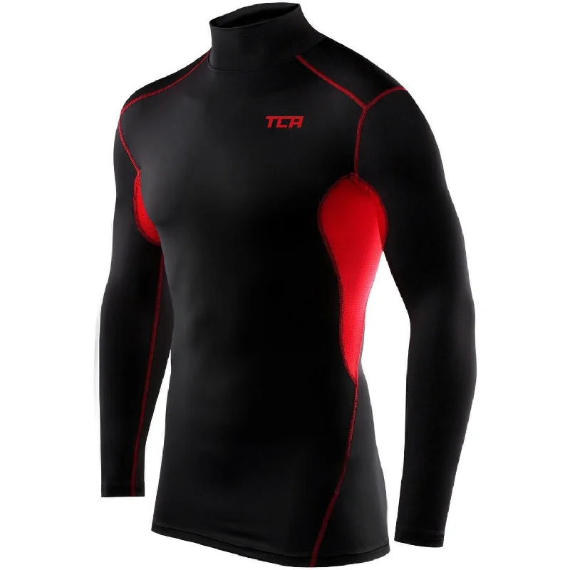 Women's Long Sleeve Tee with Unique Design -TCA HyperFusion Mock Neck Long Sleeve Junior Compression Top - Black Women's Long Sleeve Tee with Unique Design -TCA HyperFusion Mock Neck Long Sleeve Junior Compression Top - Black