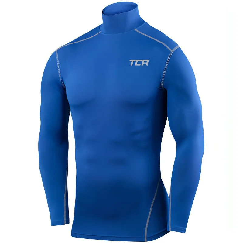 Women's Heavyweight Long Sleeve T-shirt -TCA Pro Performance Long Sleeve Mock Mens Compression Top - Blue Women's Heavyweight Long Sleeve T-shirt -TCA Pro Performance Long Sleeve Mock Mens Compression Top - Blue
