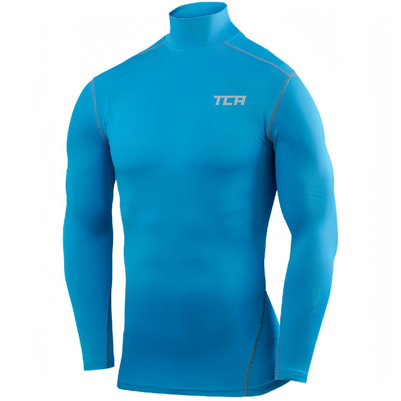 Women's Cozy Long Sleeve T-shirt -TCA Pro Performance Long Sleeve Mock Mens Compression Top - Blue Women's Cozy Long Sleeve T-shirt -TCA Pro Performance Long Sleeve Mock Mens Compression Top - Blue