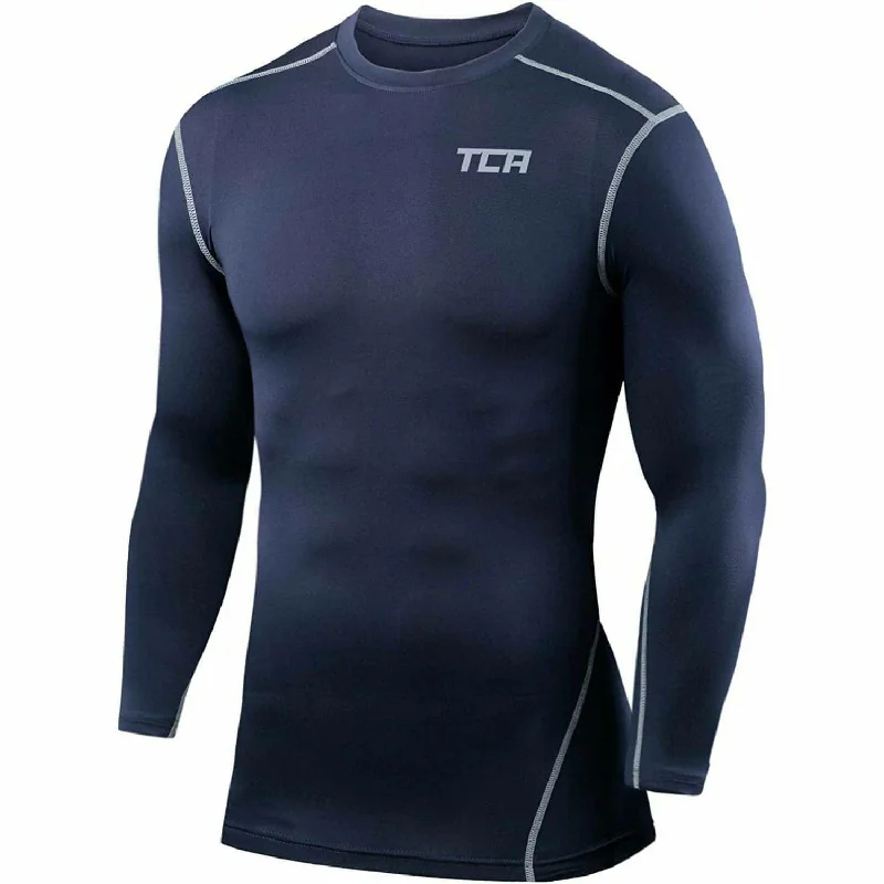Women's Long Sleeve T-shirt with Statement Print -TCA Pro Performance Mens Long Sleeve Compression Top - Navy Women's Long Sleeve T-shirt with Statement Print -TCA Pro Performance Mens Long Sleeve Compression Top - Navy