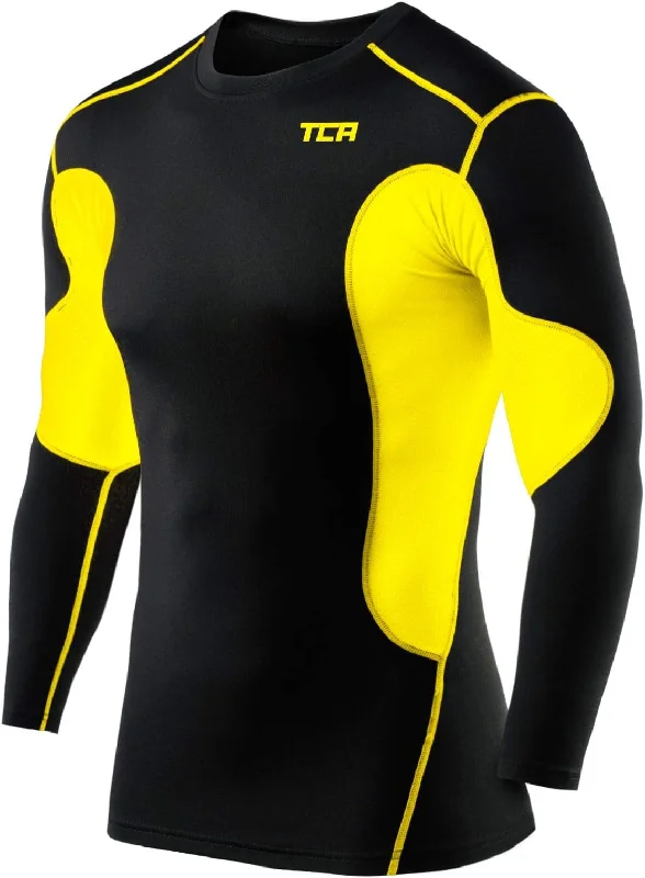Women's Soft Cotton Blend Long Sleeve T-shirt -TCA SuperThermal Junior Long Sleeve Compression Top - Black