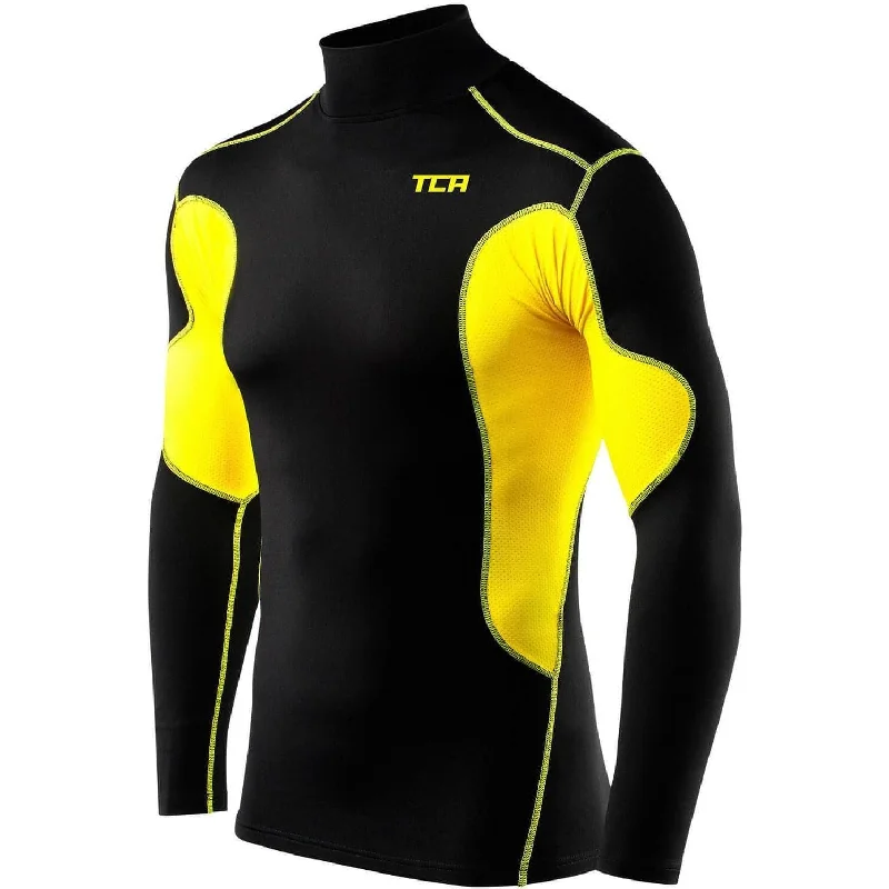 Women's Thermal Long Sleeve T-shirt -TCA SuperThermal Long Sleeve Mock Mens Compression Top - Black Women's Thermal Long Sleeve T-shirt -TCA SuperThermal Long Sleeve Mock Mens Compression Top - Black