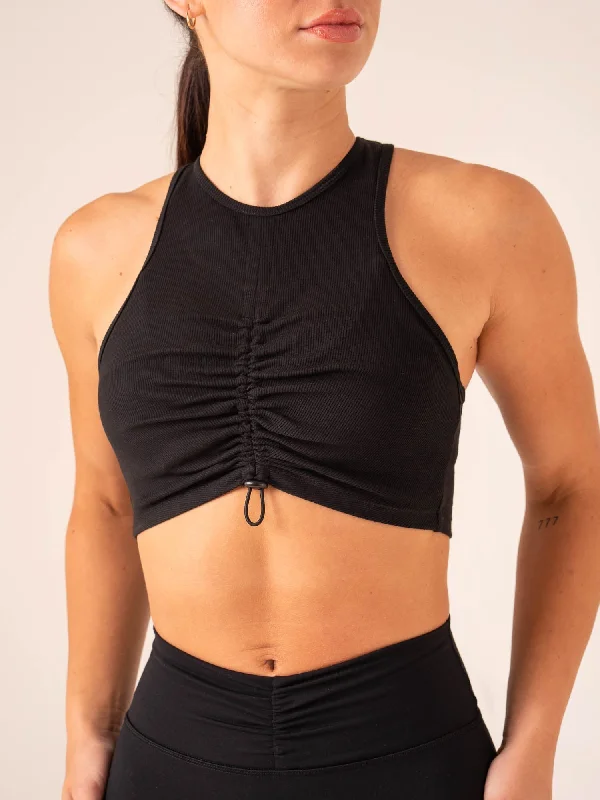 Women's Summer Camisoles -Tempo Rib Tank - Black