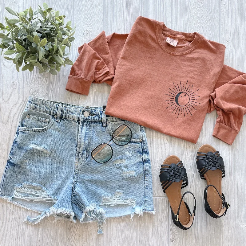 Women's Outdoor Long Sleeve T-shirt -That Mama Hustle • Rust Comfort Long Sleeve