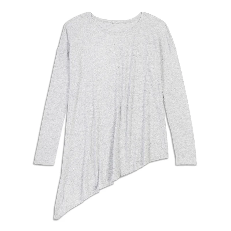 Women's Long Sleeve T-shirt for Layering Under Jackets -To The Point Long Sleeve Shirt - Resale Women's Long Sleeve T-shirt for Layering Under Jackets -To The Point Long Sleeve Shirt - Resale