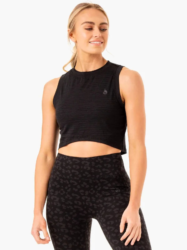 Women's Tank Tops for Vacation -Ultra Scoop Tank - Black