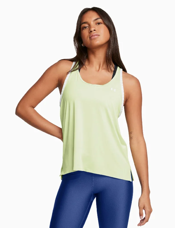 Women's Tank Tops with Fun Prints -Knockout Tank - Retro Green/White