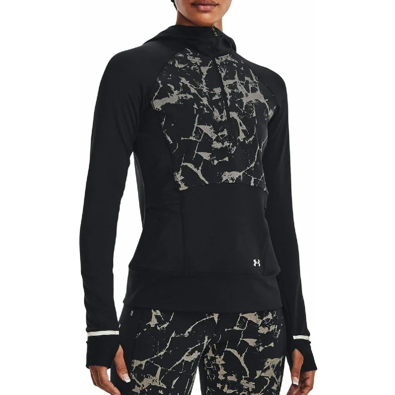 Women's Vintage Print Long Sleeve T-shirt -Under Armour OutRun The Cold Half Zip Long Sleeve Womens Running Top - Black Women's Vintage Print Long Sleeve T-shirt -Under Armour OutRun The Cold Half Zip Long Sleeve Womens Running Top - Black