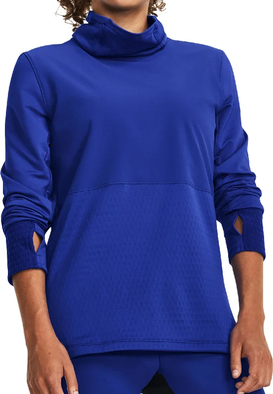 Women's Long Sleeve T-shirt for Relaxing -Under Armour Qualifier Cold Funnel Neck Long Sleeve Womens Running Top - Blue