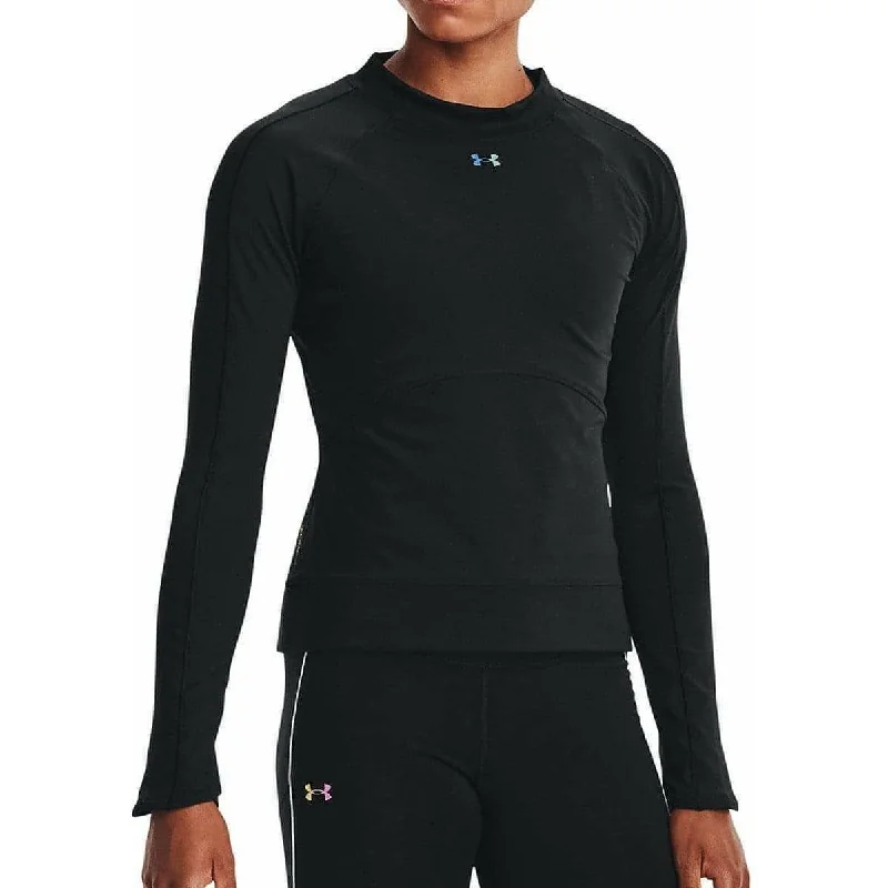 Women's Ultra-comfy Long Sleeve T-shirt for Easy Fit -Under Armour Rush ColdGear Long Sleeve Womens Training Top - Black