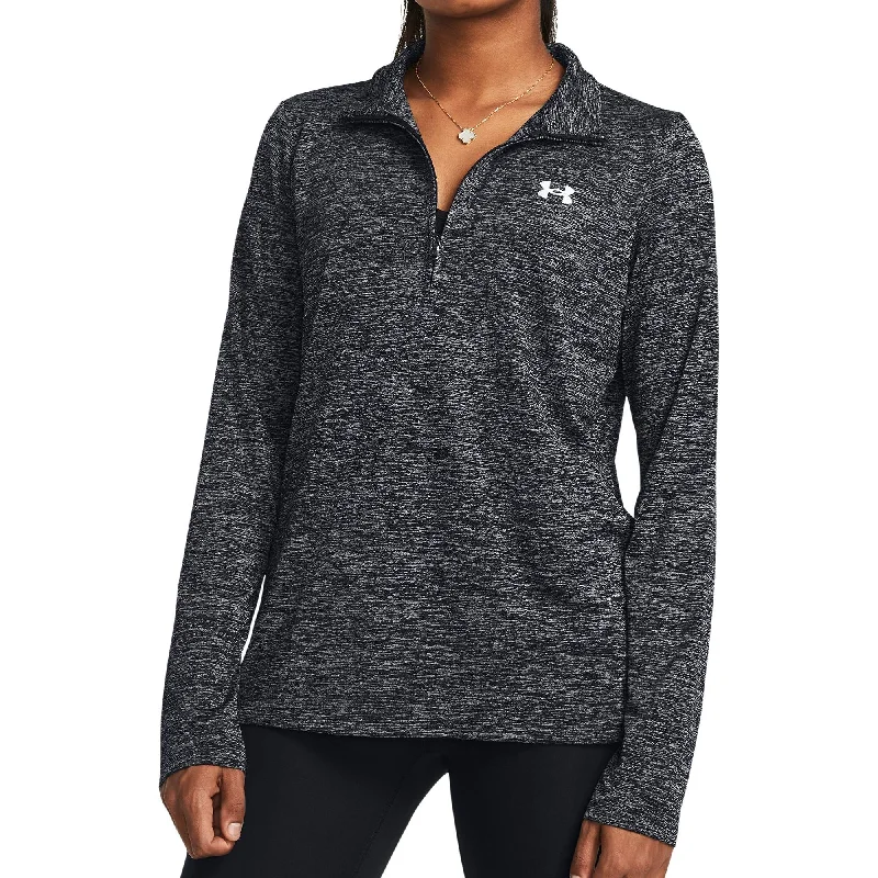 Women's Long Sleeve T-shirt for Street Style -Under Armour Tech Twist Half Zip Long Sleeve Womens Training Top - Black