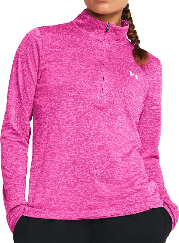 Women's Casual Fit Long Sleeve Tee -Under Armour Tech Twist Half Zip Long Sleeve Womens Training Top - Pink Women's Casual Fit Long Sleeve Tee -Under Armour Tech Twist Half Zip Long Sleeve Womens Training Top - Pink