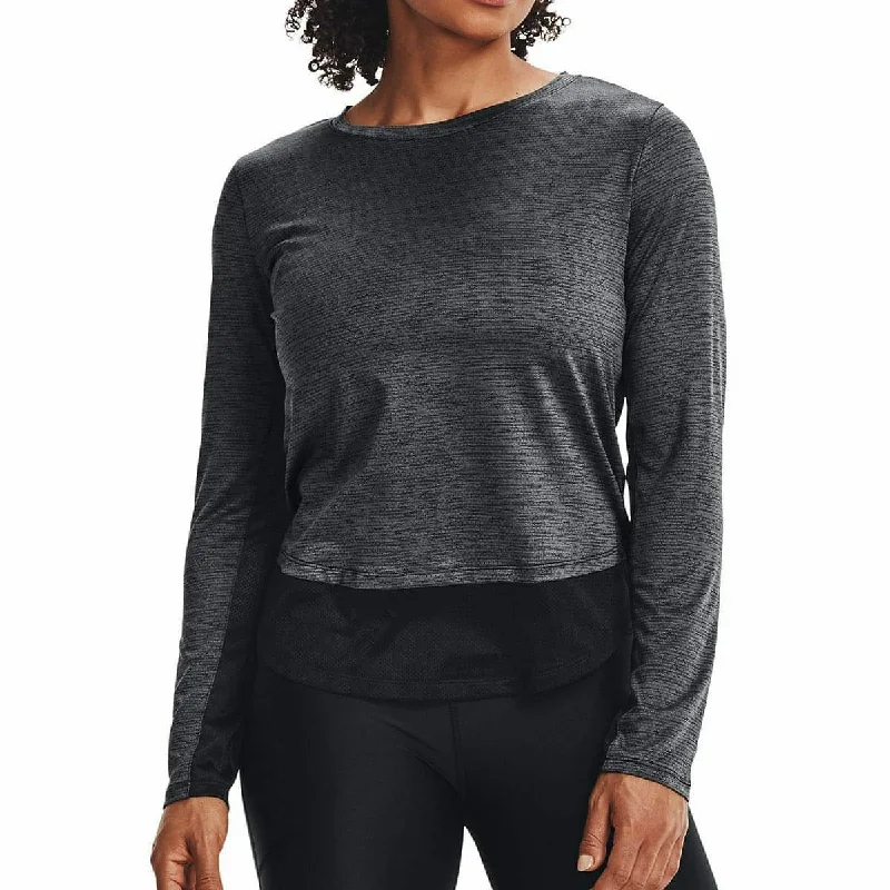 Women's Casual Long Sleeve T-shirt with Soft Texture -Under Armour Tech Vent Long Sleeve Womens Training Top - Black